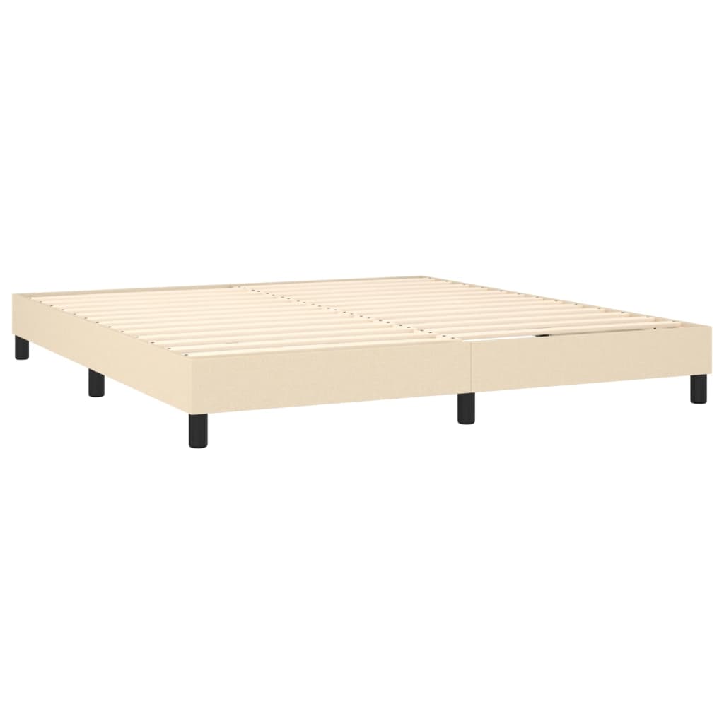 Krevet box spring s madracem LED krem 160x200 cm od tkanine