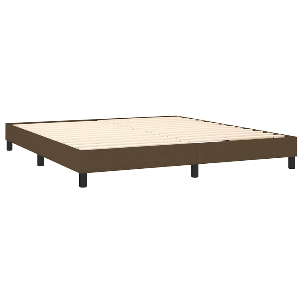 Krevet box spring s madracem LED tamnosmeđi 180x200 cm tkanina