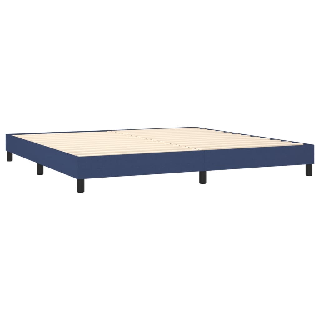 Krevet box spring s madracem LED plavi 200x200 cm od tkanine