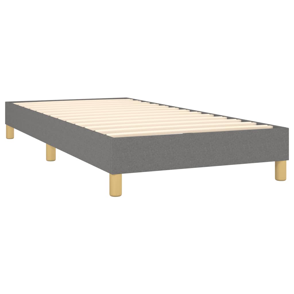 Krevet box spring s madracem LED tamnosivi 100x200 cm tkanina