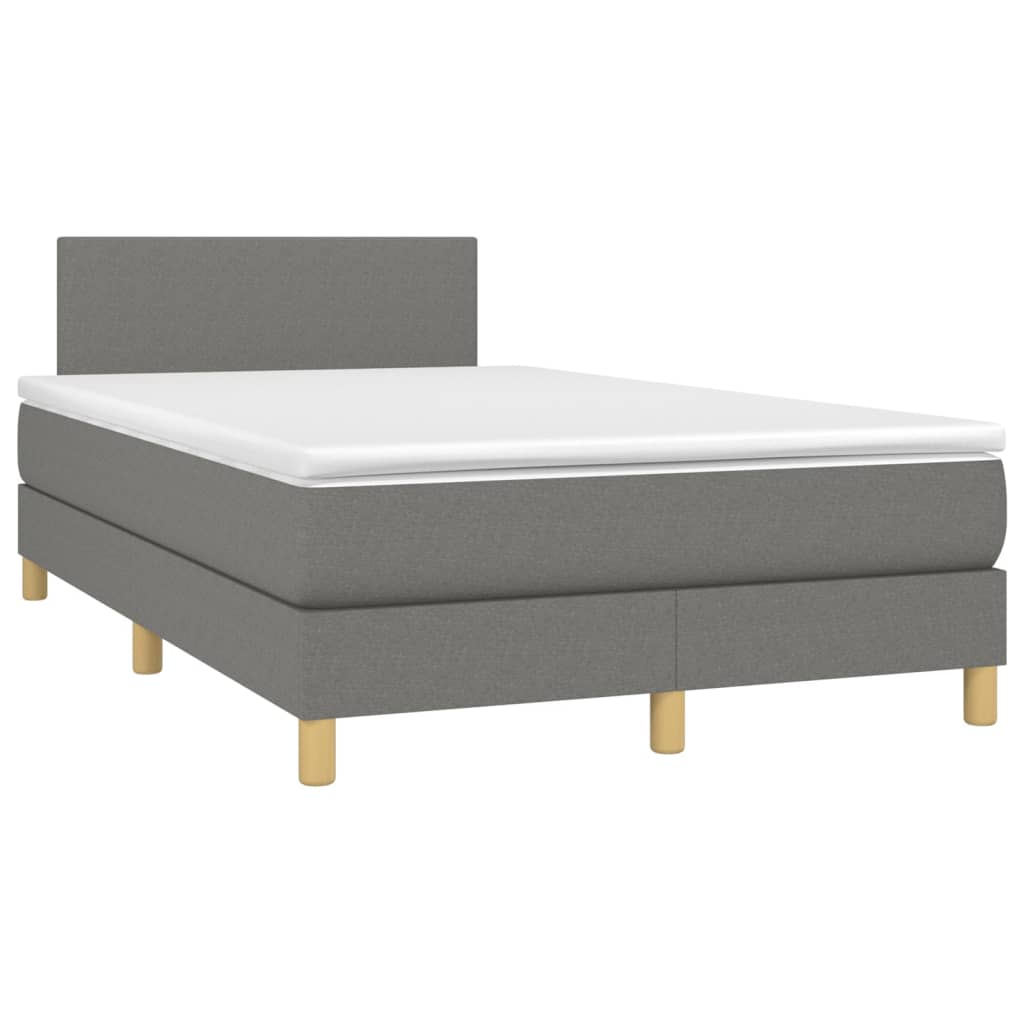Krevet box spring s madracem LED tamnosivi 120 x 200 cm tkanina