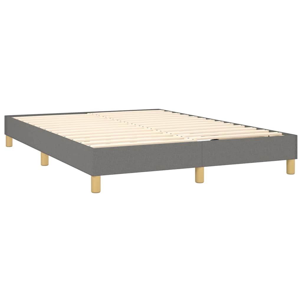Krevet box spring s madracem LED tamnosivi 140x200 cm tkanina
