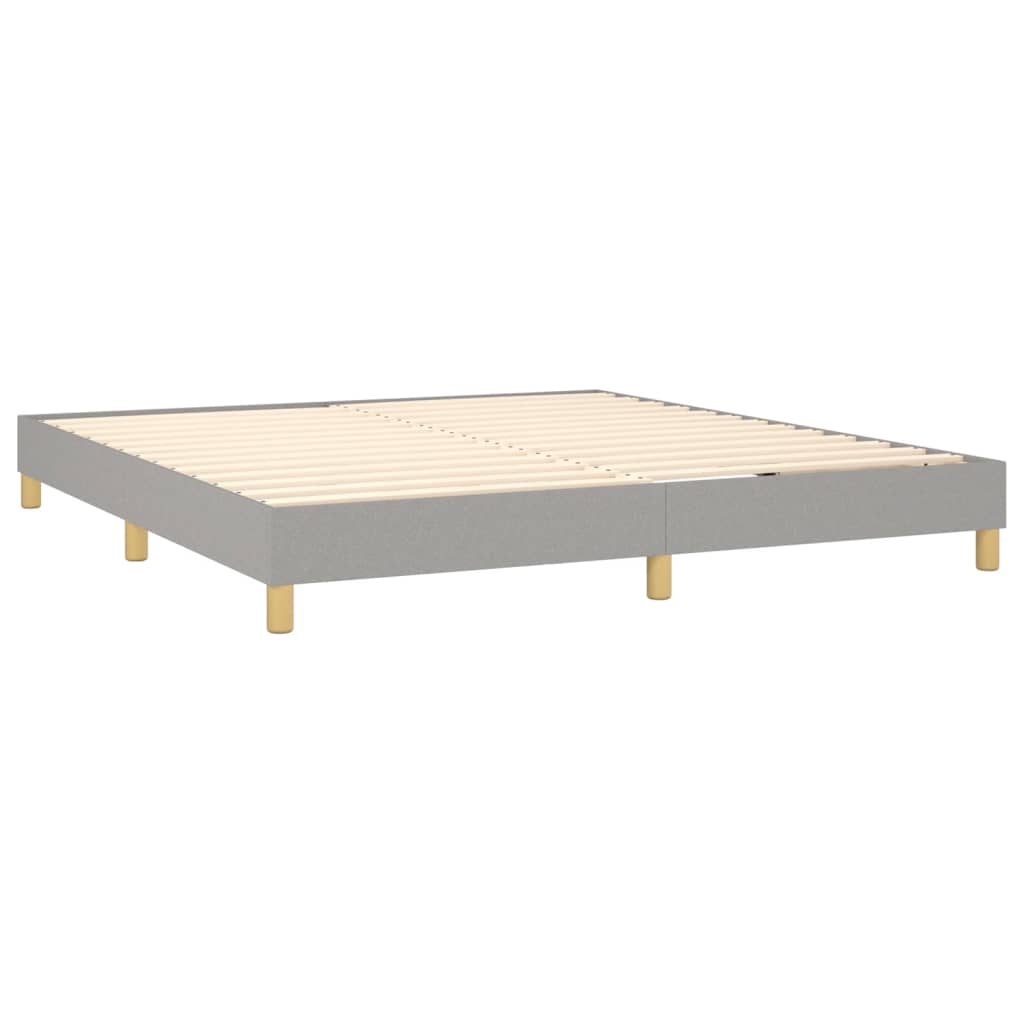Krevet box spring s madracem LED svjetlosivi 180x200 cm tkanina