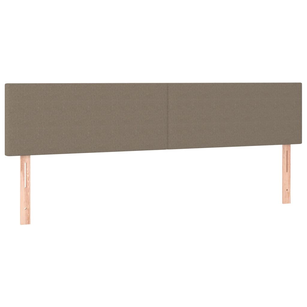Krevet box spring s madracem LED smeđesivi 200x200 cm tkanina