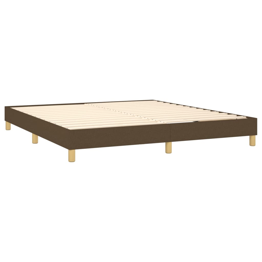 Krevet box spring s madracem LED tamnosmeđi 160x200 cm tkanina