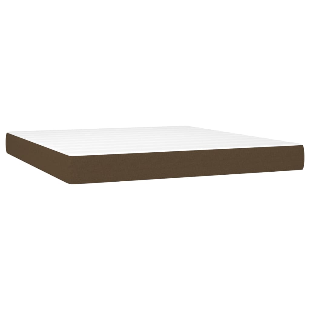 Krevet box spring s madracem LED tamnosmeđi 160x200 cm tkanina