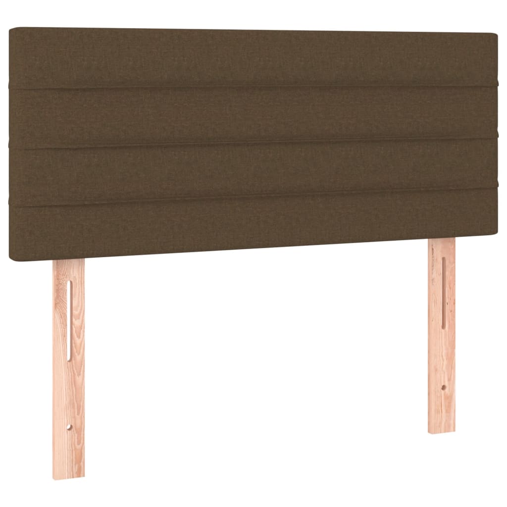 Krevet box spring s madracem LED tamnosmeđi 90x190 cm tkanina