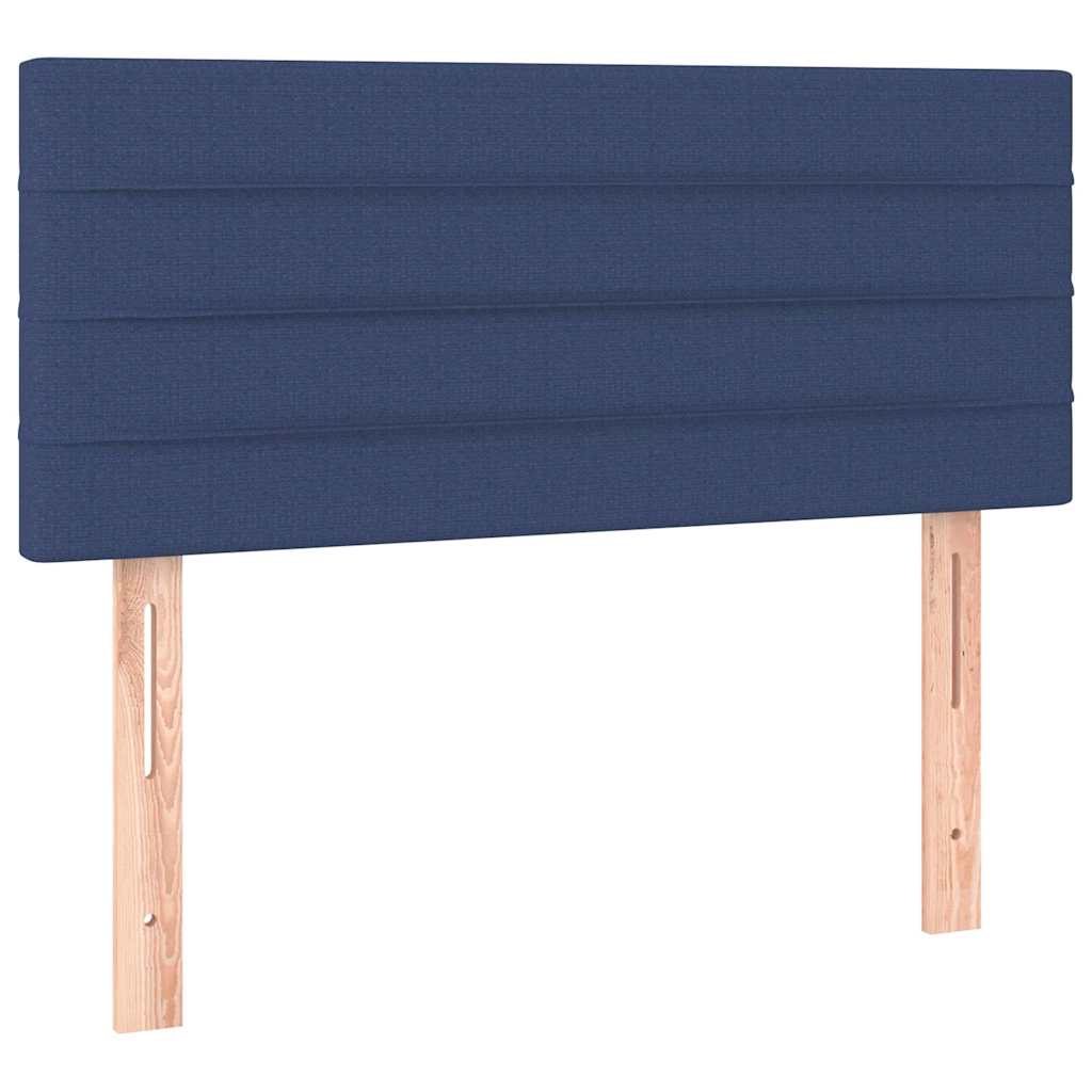 Krevet box spring s madracem LED plavi 90x200 cm od tkanine