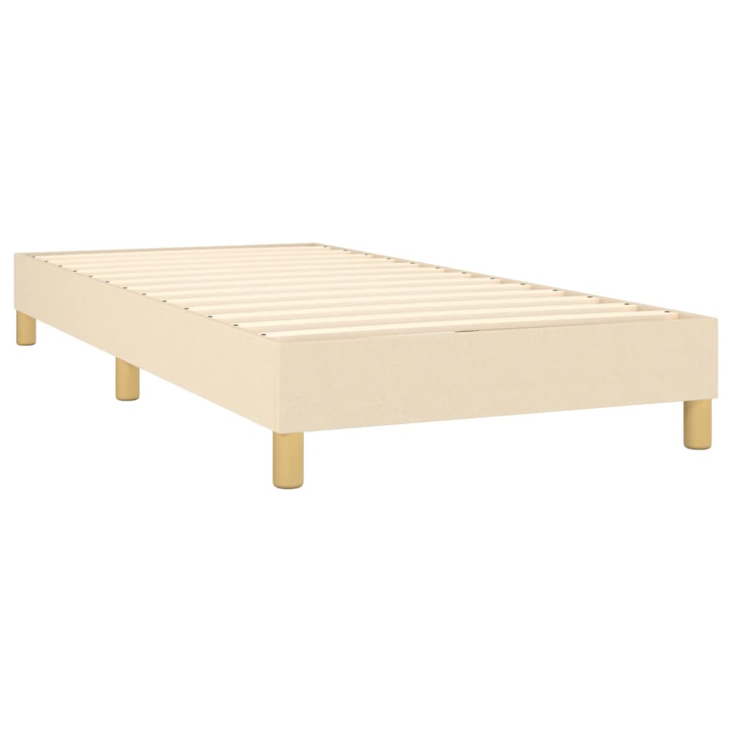 Krevet box spring s madracem LED krem 100x200 cm od tkanine