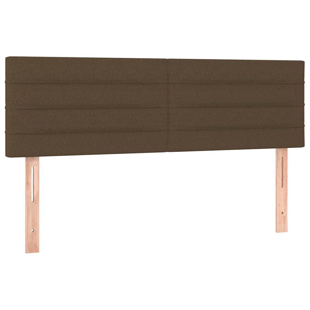 Krevet box spring s madracem LED tamnosmeđi 140x200 cm tkanina