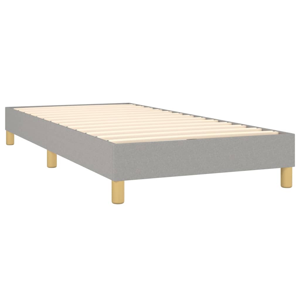 Krevet box spring s madracem LED svjetlosivi 100x200 cm tkanina