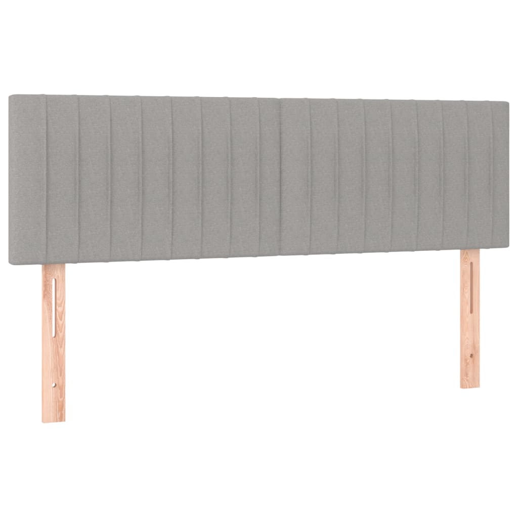 Krevet box spring s madracem LED svjetlosivi 140x200 cm tkanina