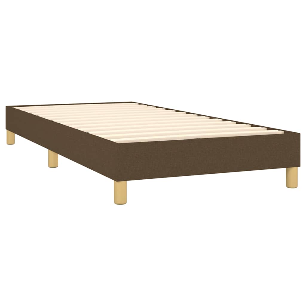 Krevet box spring s madracem LED tamnosmeđi 80 x 200 cm tkanina