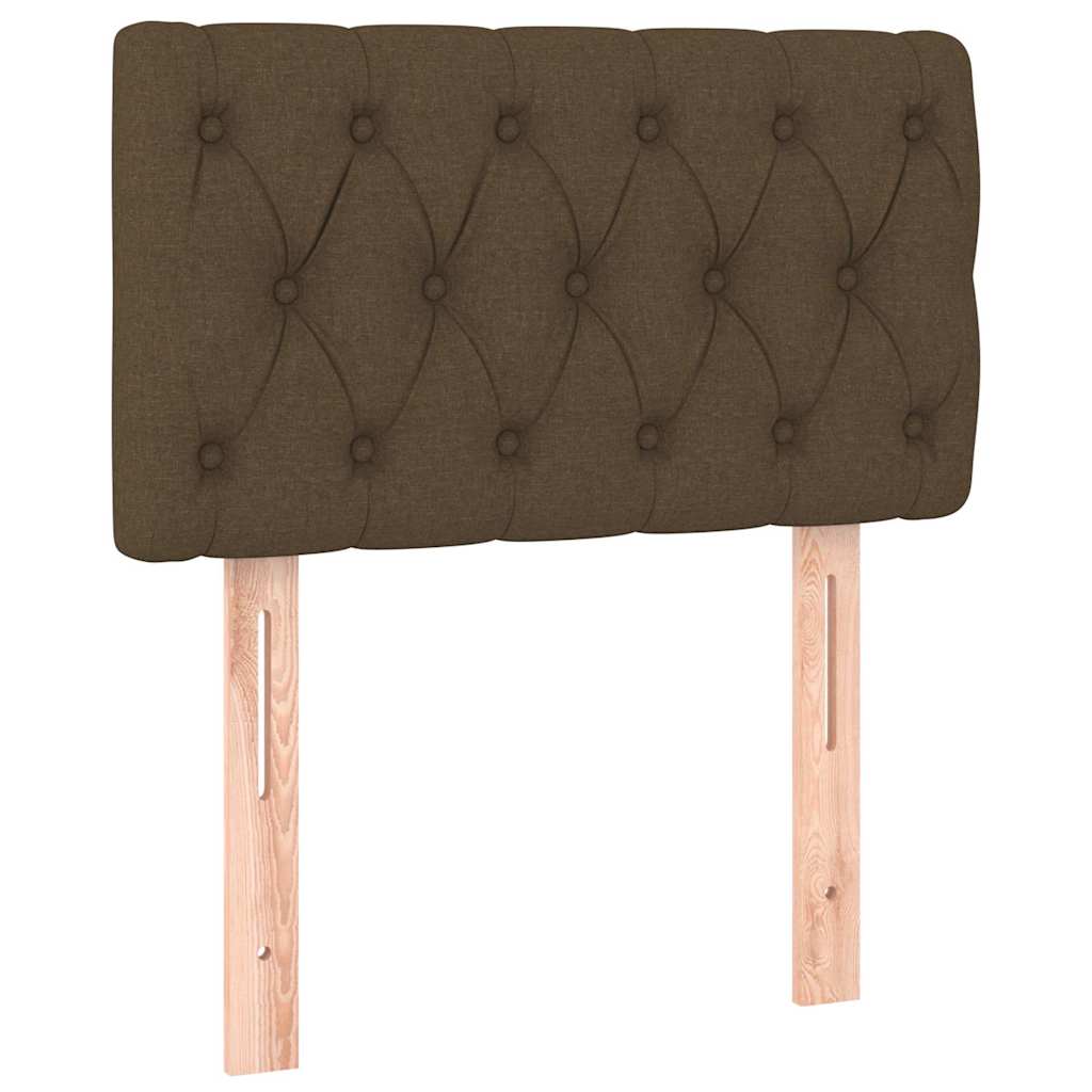 Krevet box spring s madracem LED tamnosmeđi 80 x 200 cm tkanina