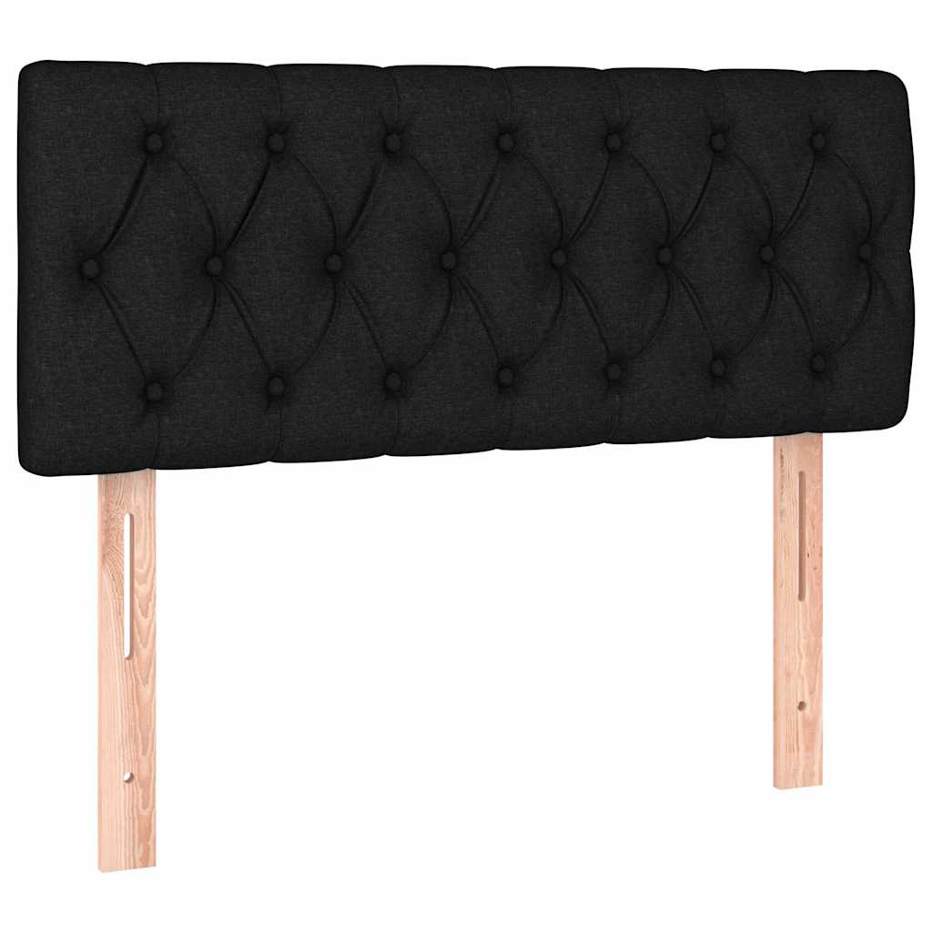 Krevet box spring s madracem LED crni 90x190 cm od tkanine