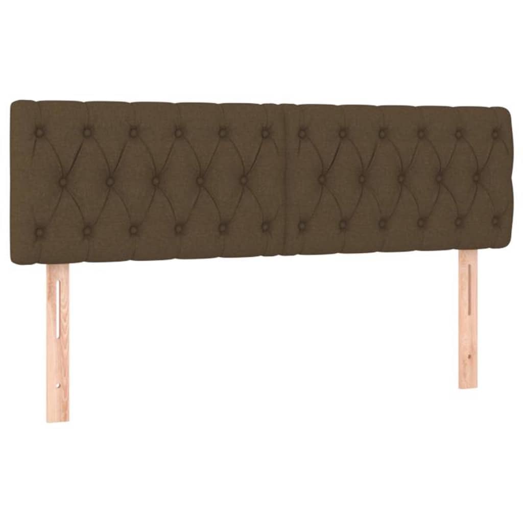 Krevet box spring s madracem LED tamnosmeđi 140x190 cm tkanina
