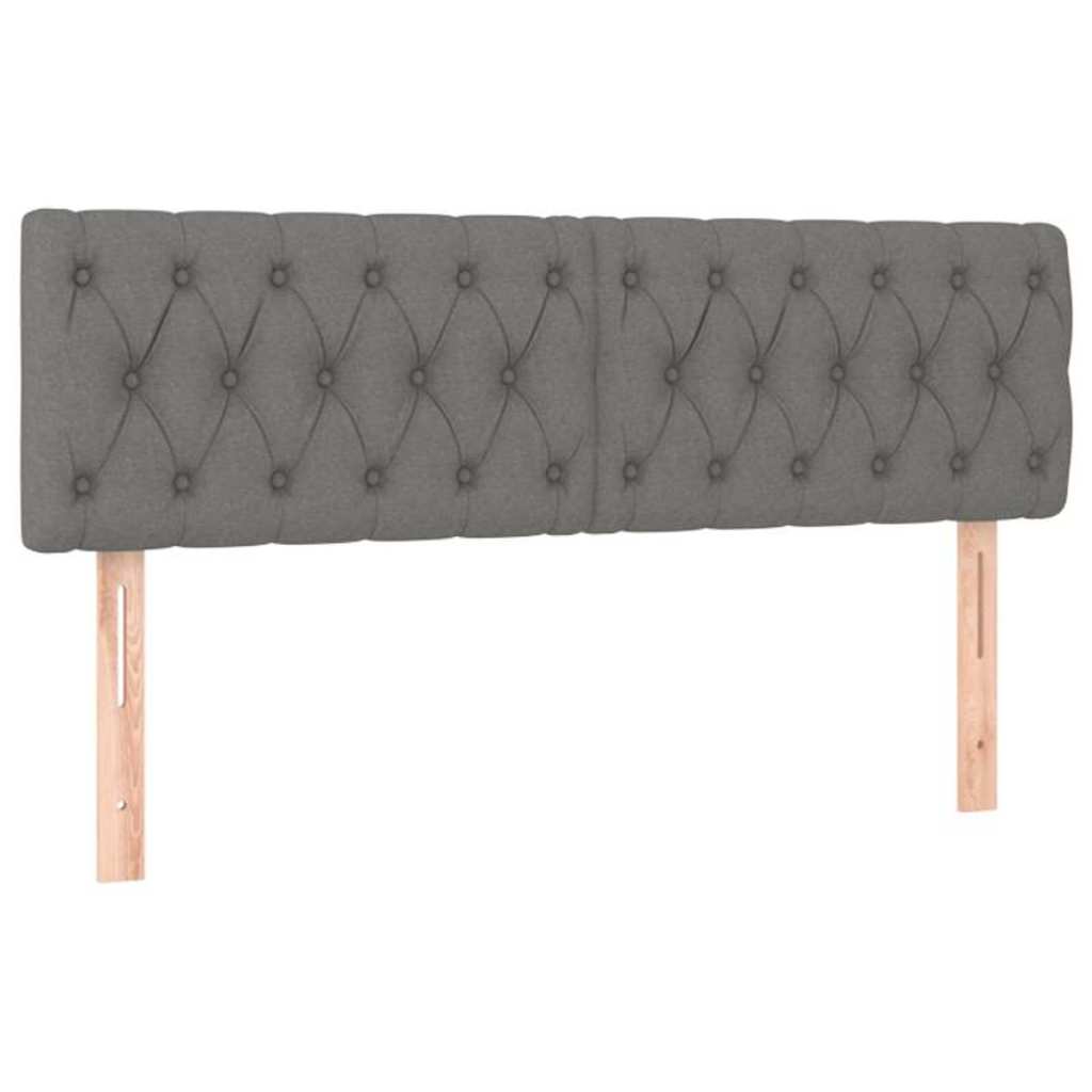 Krevet box spring s madracem LED tamnosivi 140x200 cm tkanina