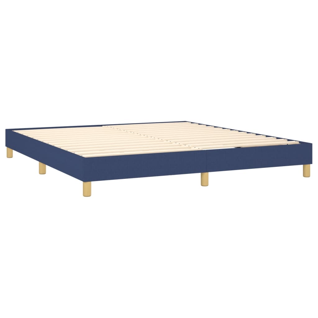 Krevet box spring s madracem LED plavi 160x200 cm od tkanine