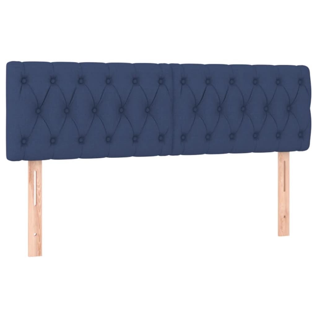 Krevet box spring s madracem LED plavi 160x200 cm od tkanine