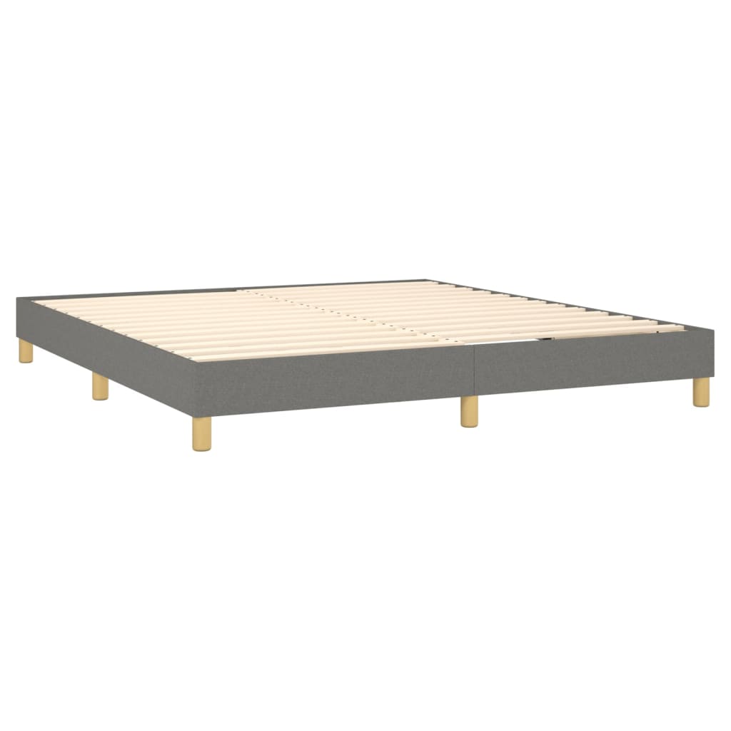 Krevet box spring s madracem LED tamnosivi 180x200 cm tkanina