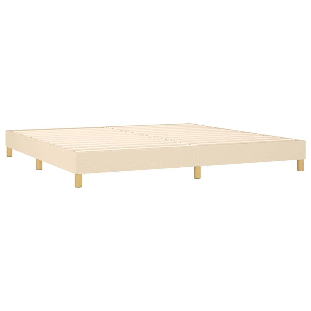 Krevet box spring s madracem LED krem 200x200 cm od tkanine
