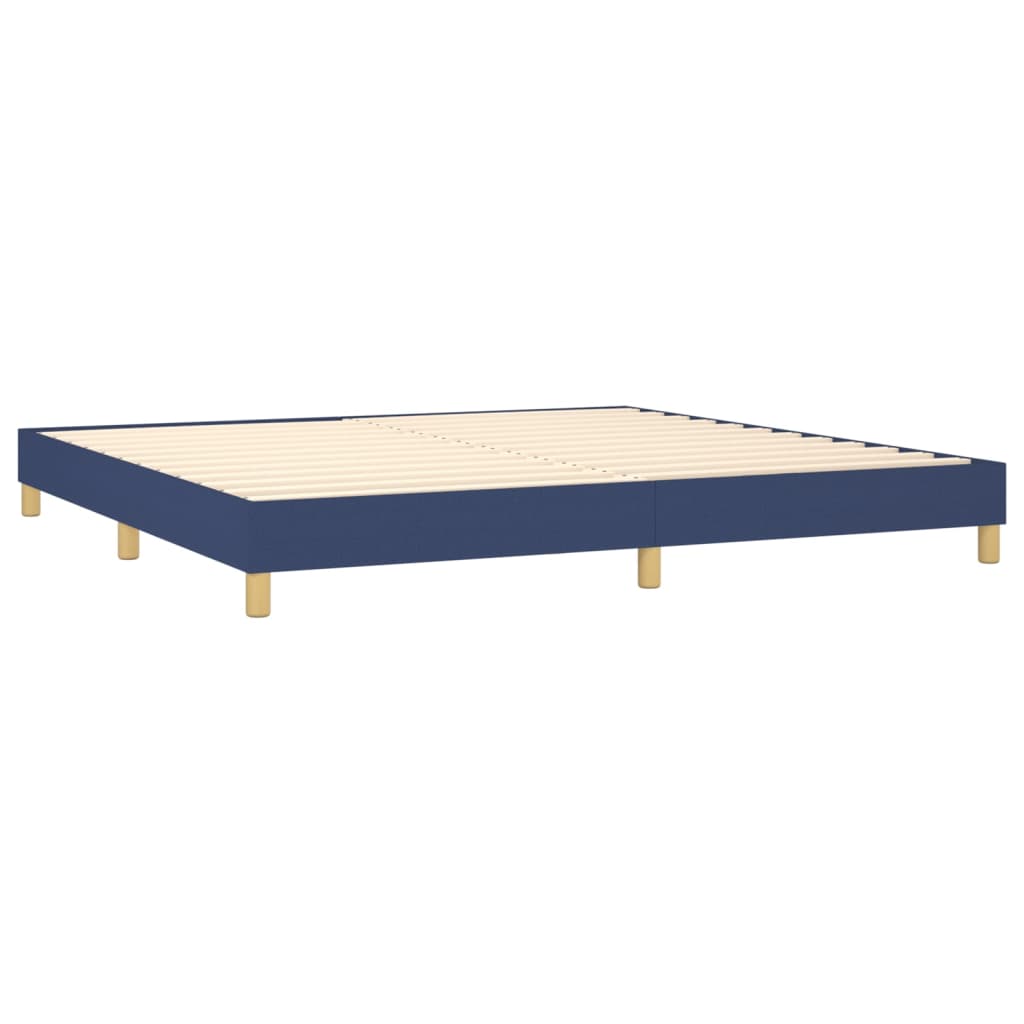 Krevet box spring s madracem LED plavi 200x200 cm od tkanine