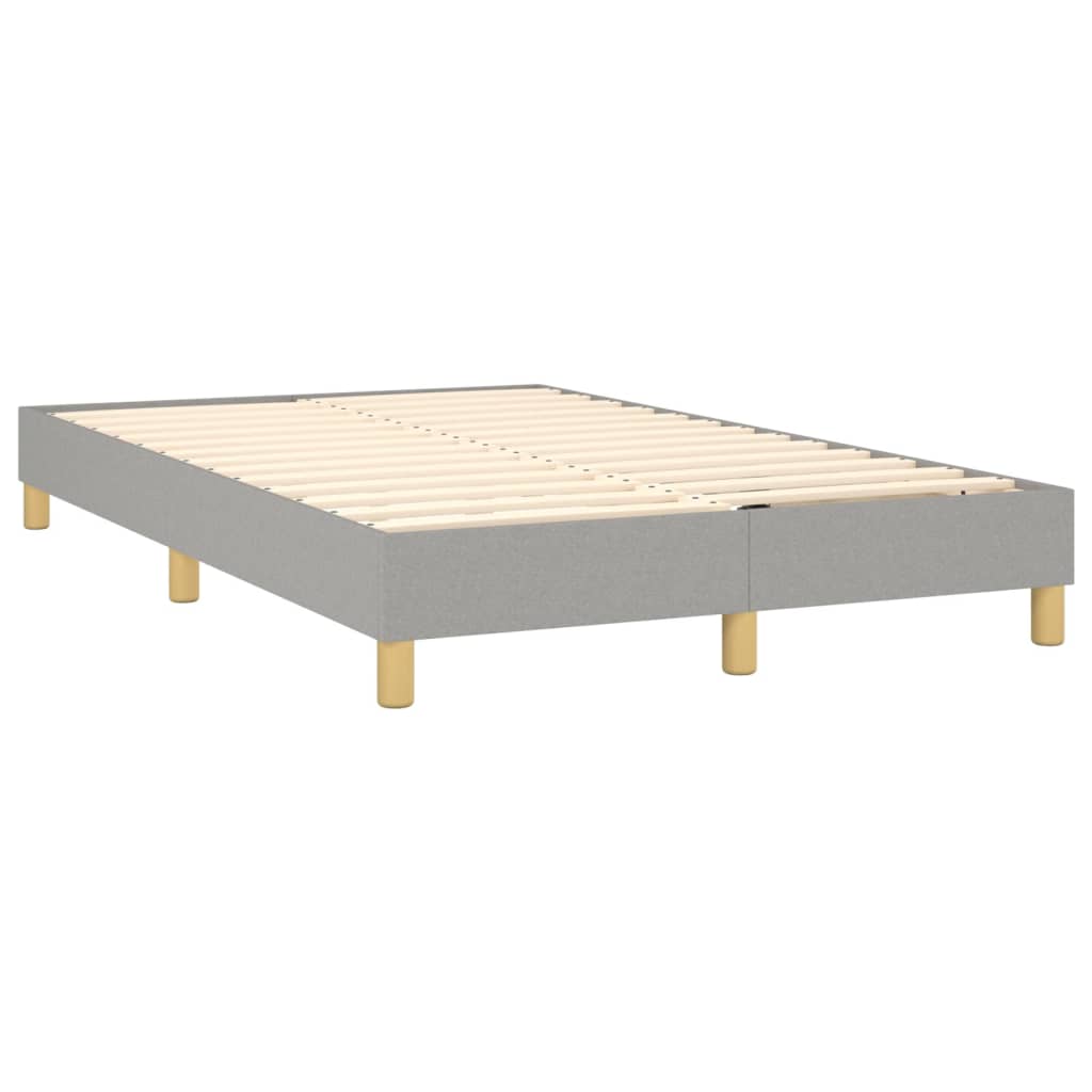 Krevet box spring s madracem LED svjetlosivi 120x200 cm tkanina