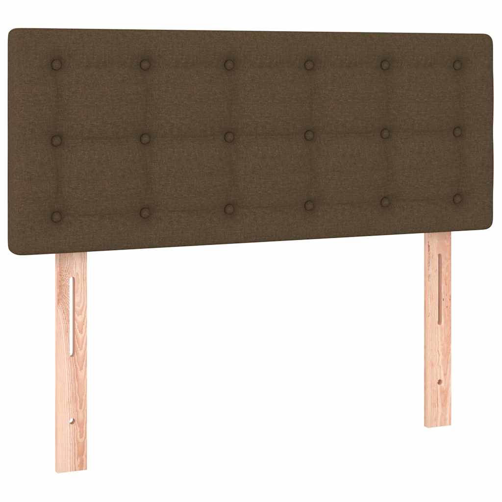 Krevet box spring s madracem LED tamnosmeđi 120x200 cm tkanina