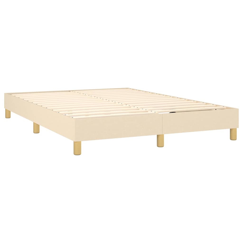 Krevet box spring s madracem LED krem 140x200 cm od tkanine