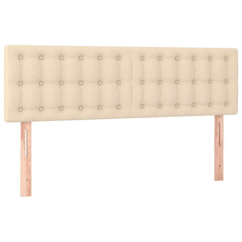 Krevet box spring s madracem LED krem 140x200 cm od tkanine