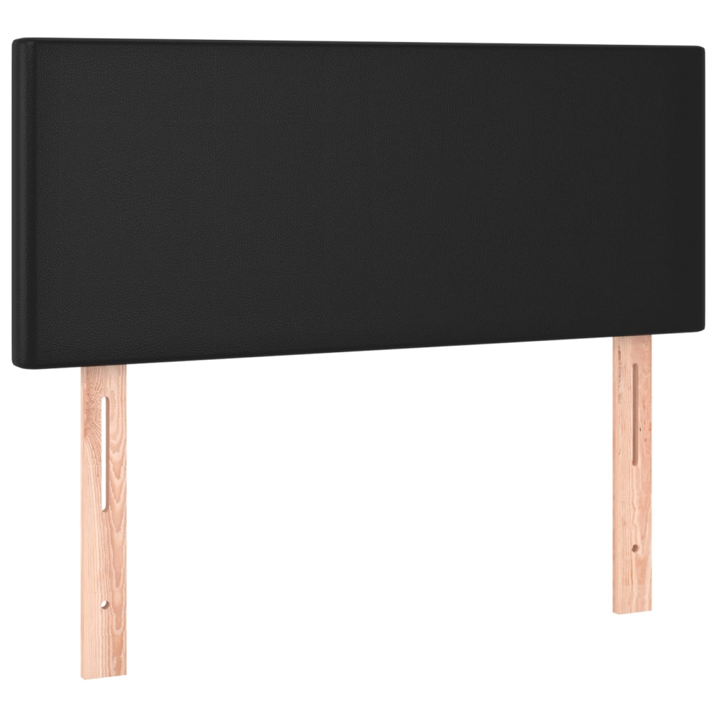 Krevet box spring s madracem LED crni 90x190 cm od umjetne kože