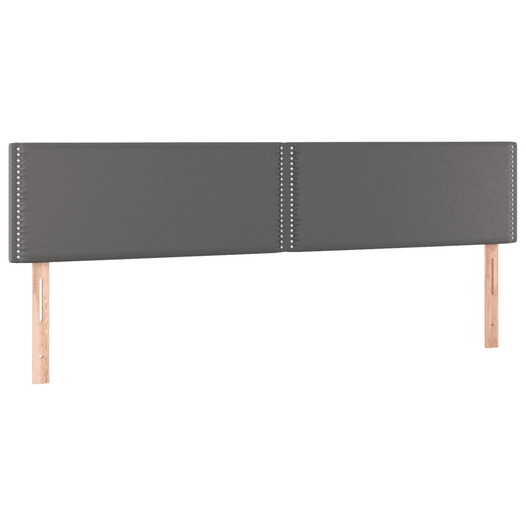 Krevet box spring s madracem LED sivi 200x200cm od umjetne kože