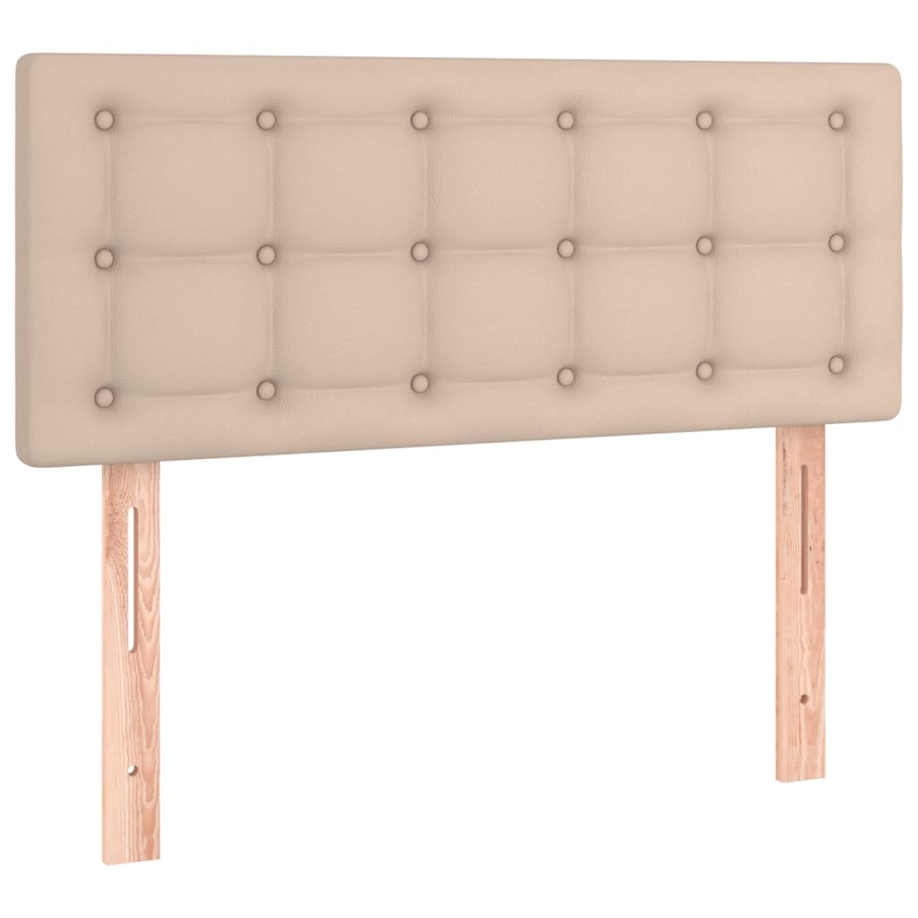 Krevet box spring madrac LED cappuccino 90x200cm umjetna koža