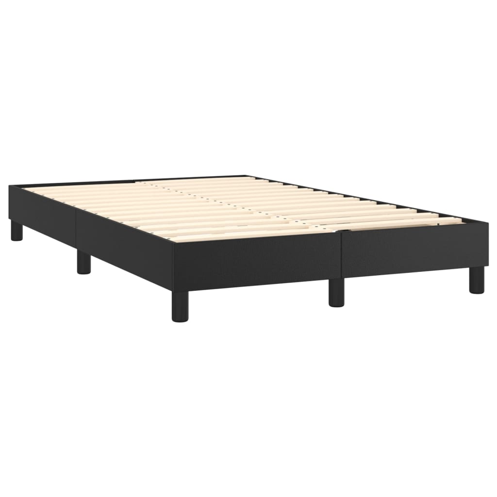 Krevet box spring s madracem LED crni 120x200cm od umjetne kože
