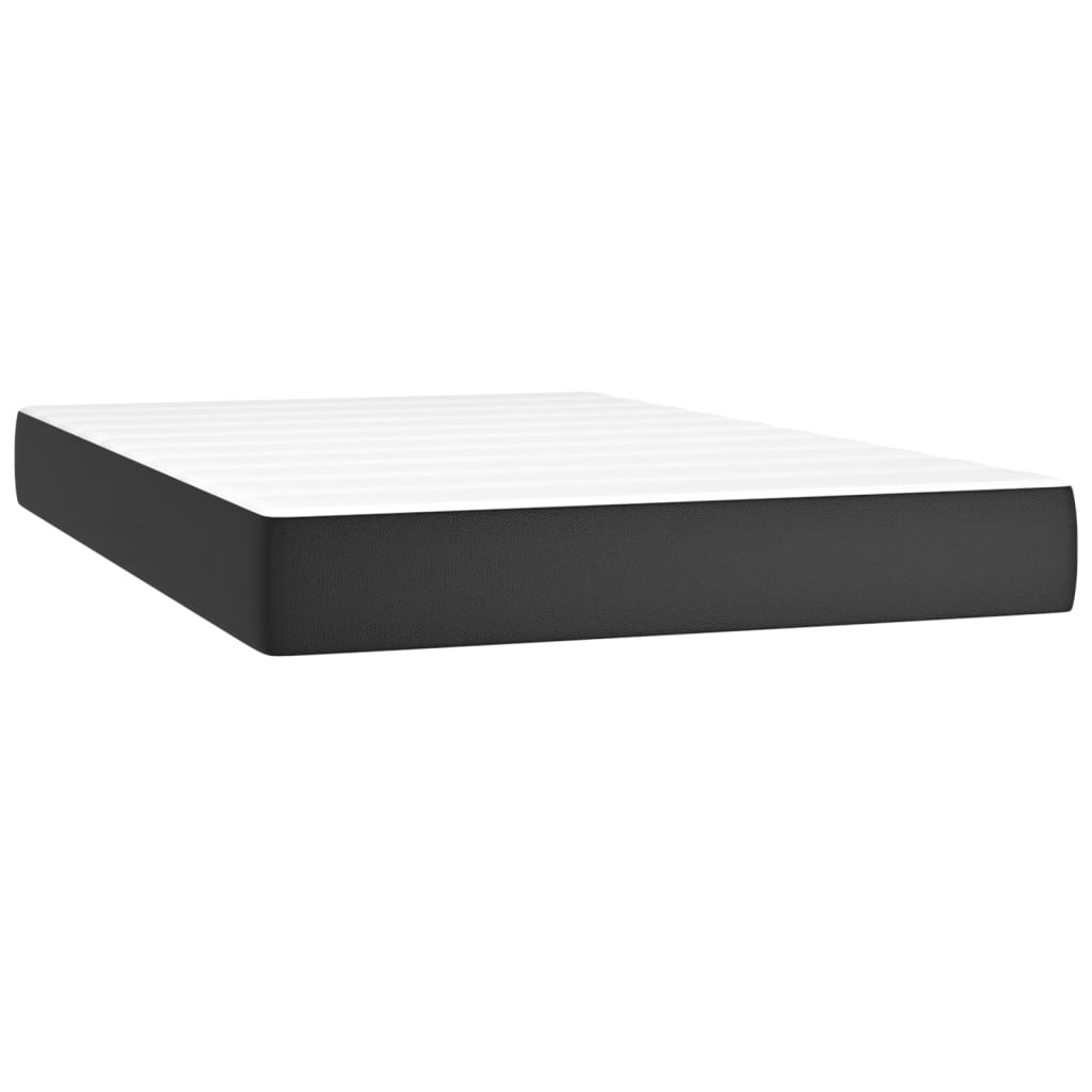 Krevet box spring s madracem LED crni 120x200cm od umjetne kože