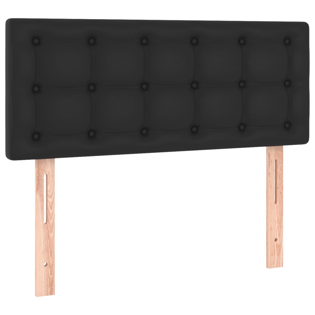 Krevet box spring s madracem LED crni 120x200cm od umjetne kože