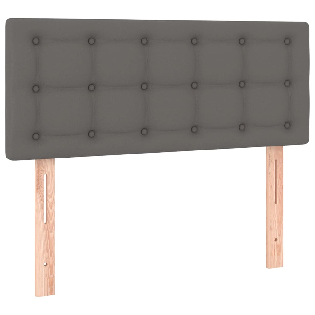 Krevet box spring s madracem LED sivi 120x200cm od umjetne kože