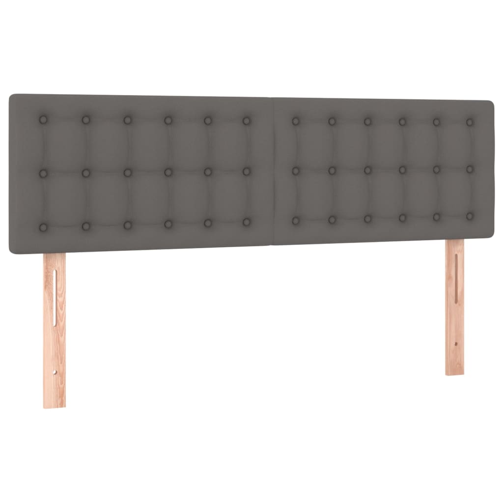 Krevet box spring s madracem LED sivi 140x200cm od umjetne kože