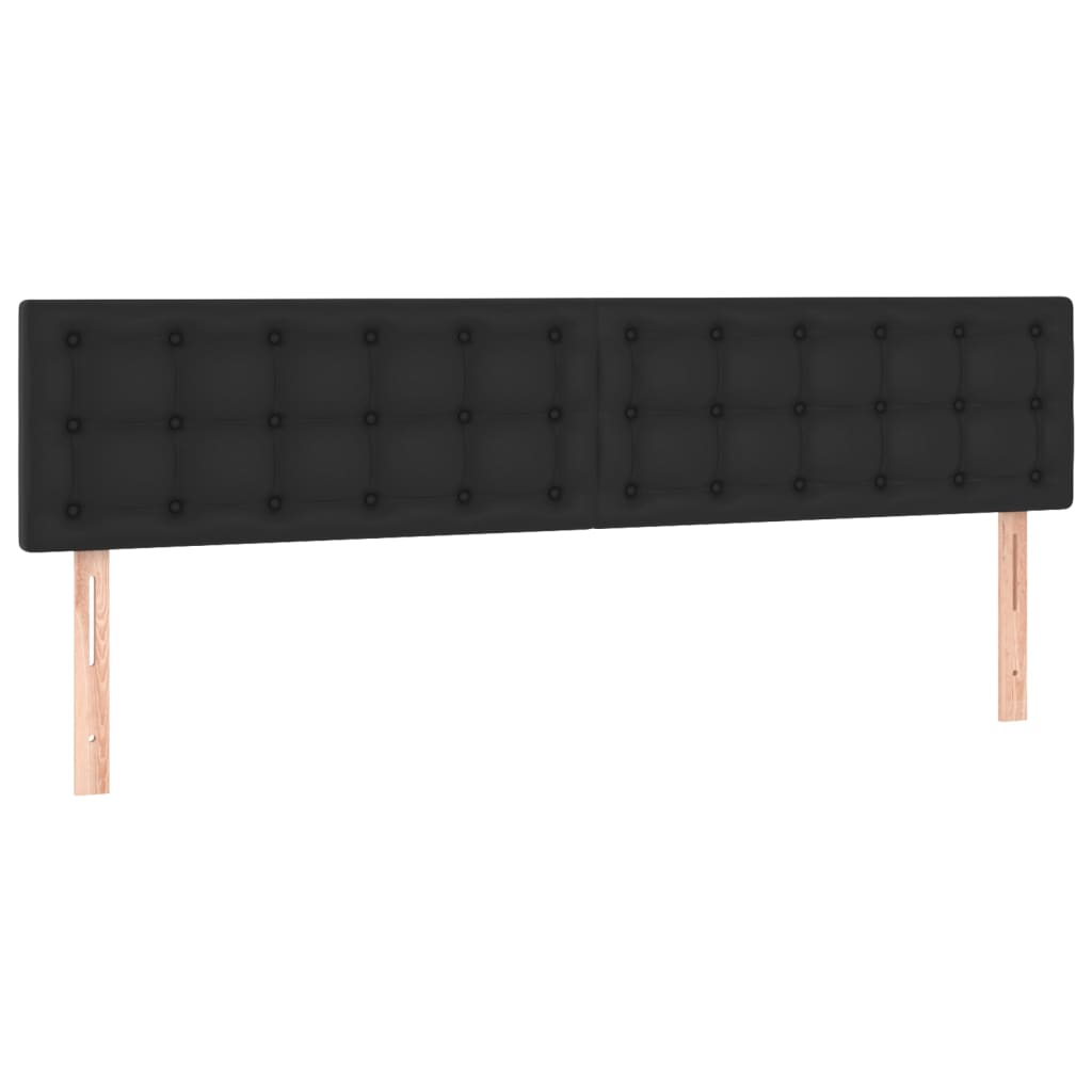 Krevet box spring s madracem LED crni 160x200cm od umjetne kože