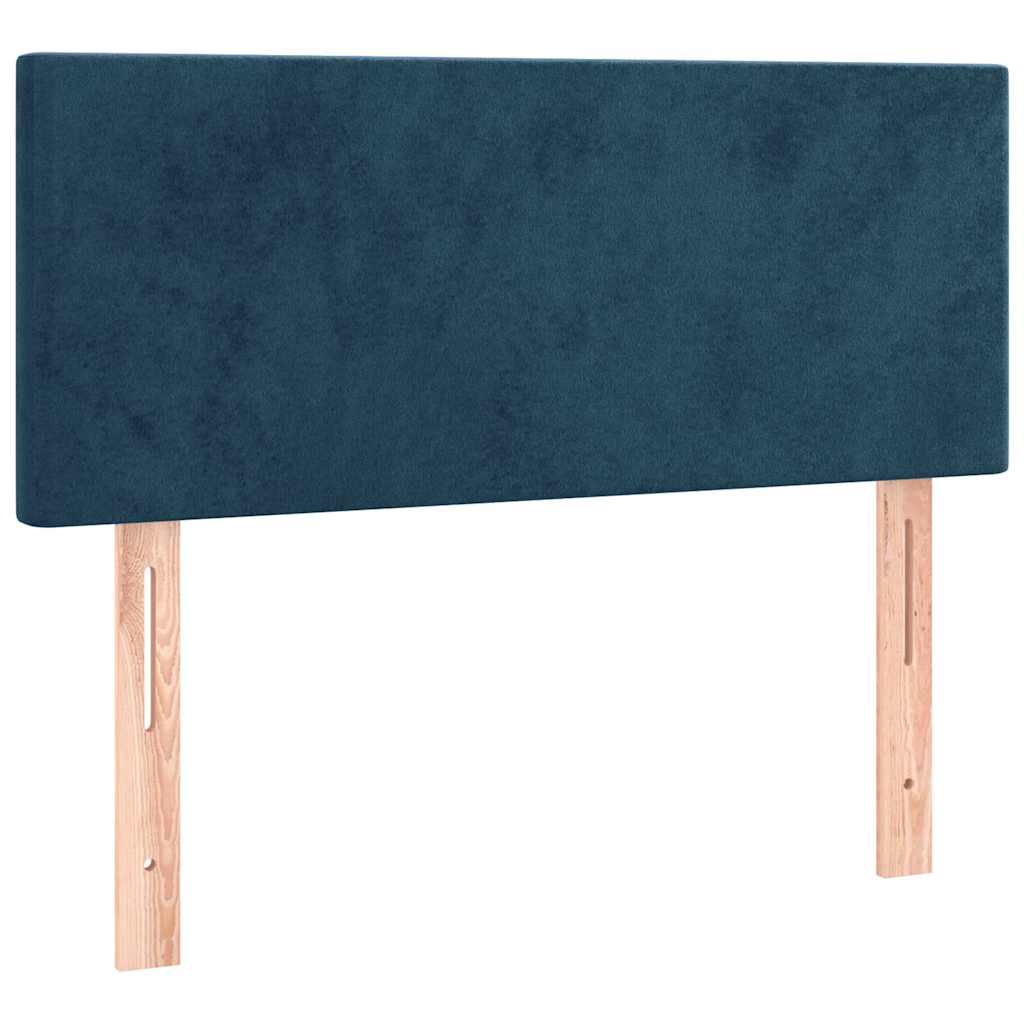 Krevet box spring s madracem LED tamnoplavi 100x200 cm baršun