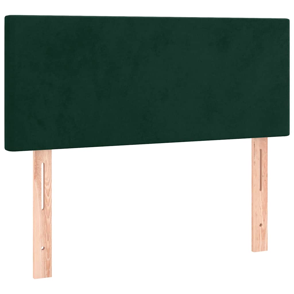 Krevet box spring s madracem LED tamnozeleni 120x200 cm baršun