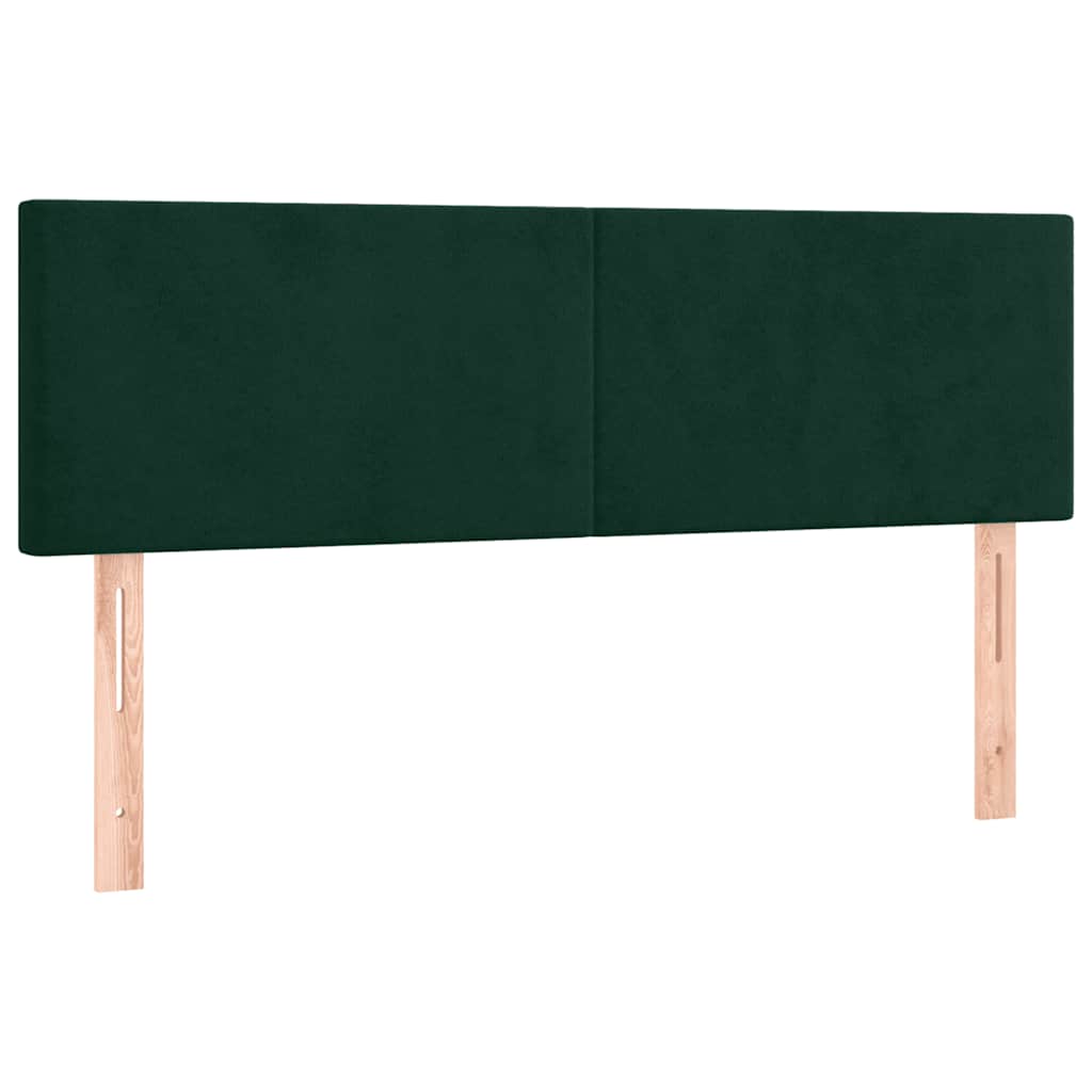 Krevet box spring s madracem LED tamnozeleni 140x200 cm baršun