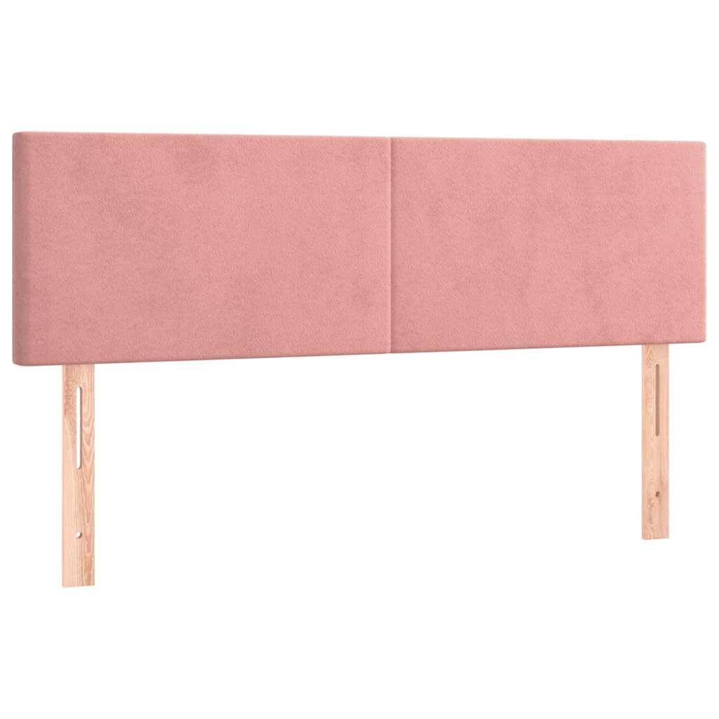 Krevet box spring s madracem LED ružičasti 140x200cm baršunasti