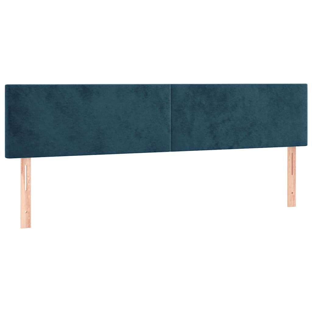 Krevet box spring s madracem LED tamnoplavi 160x200 cm baršun