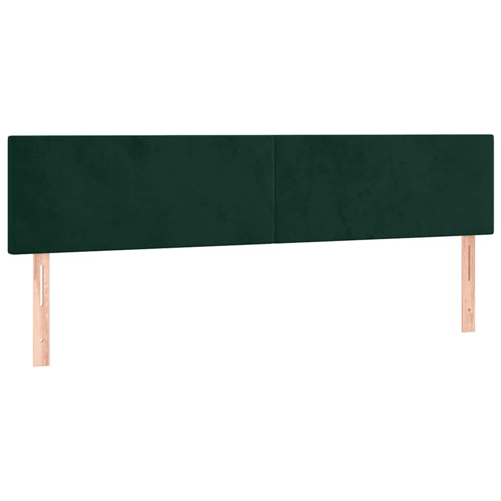 Krevet box spring s madracem LED tamnozeleni 200x200 cm baršun