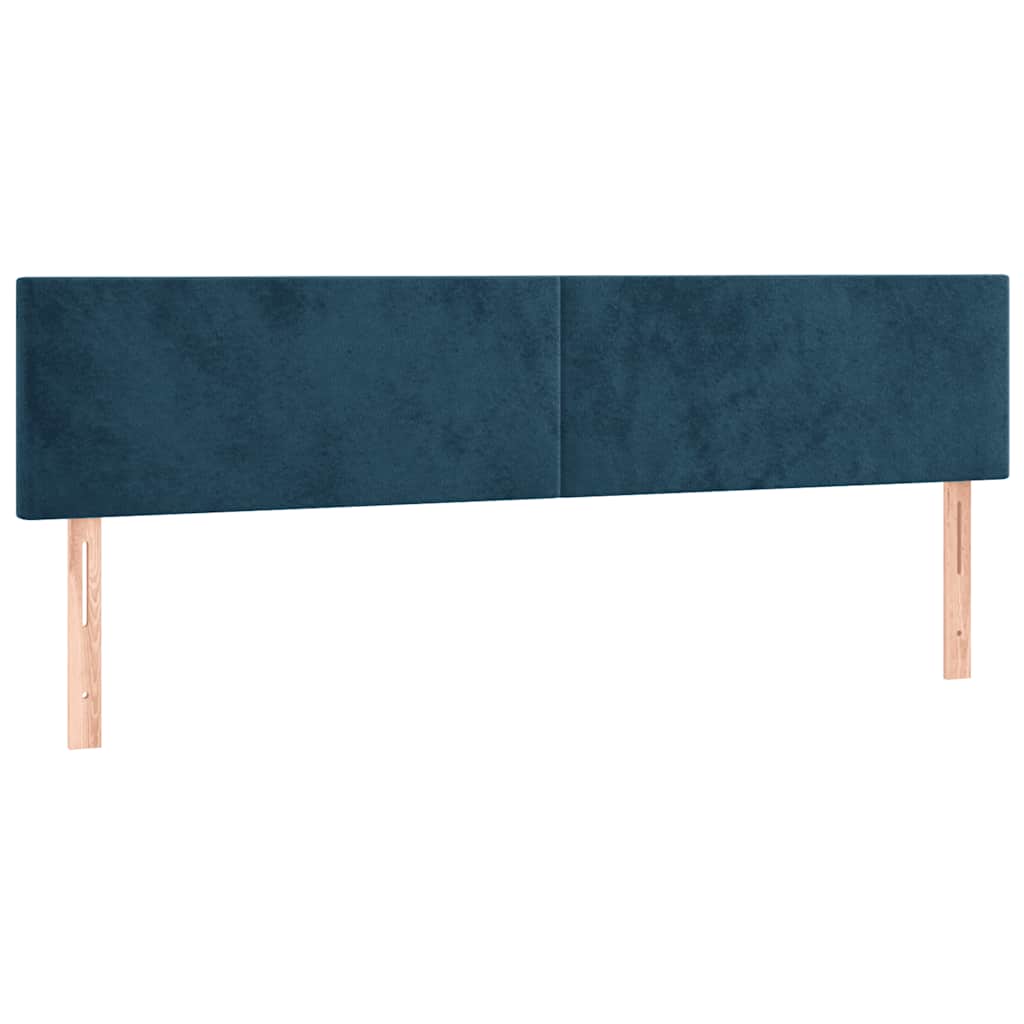 Krevet box spring s madracem LED tamnoplavi 200x200 cm baršun