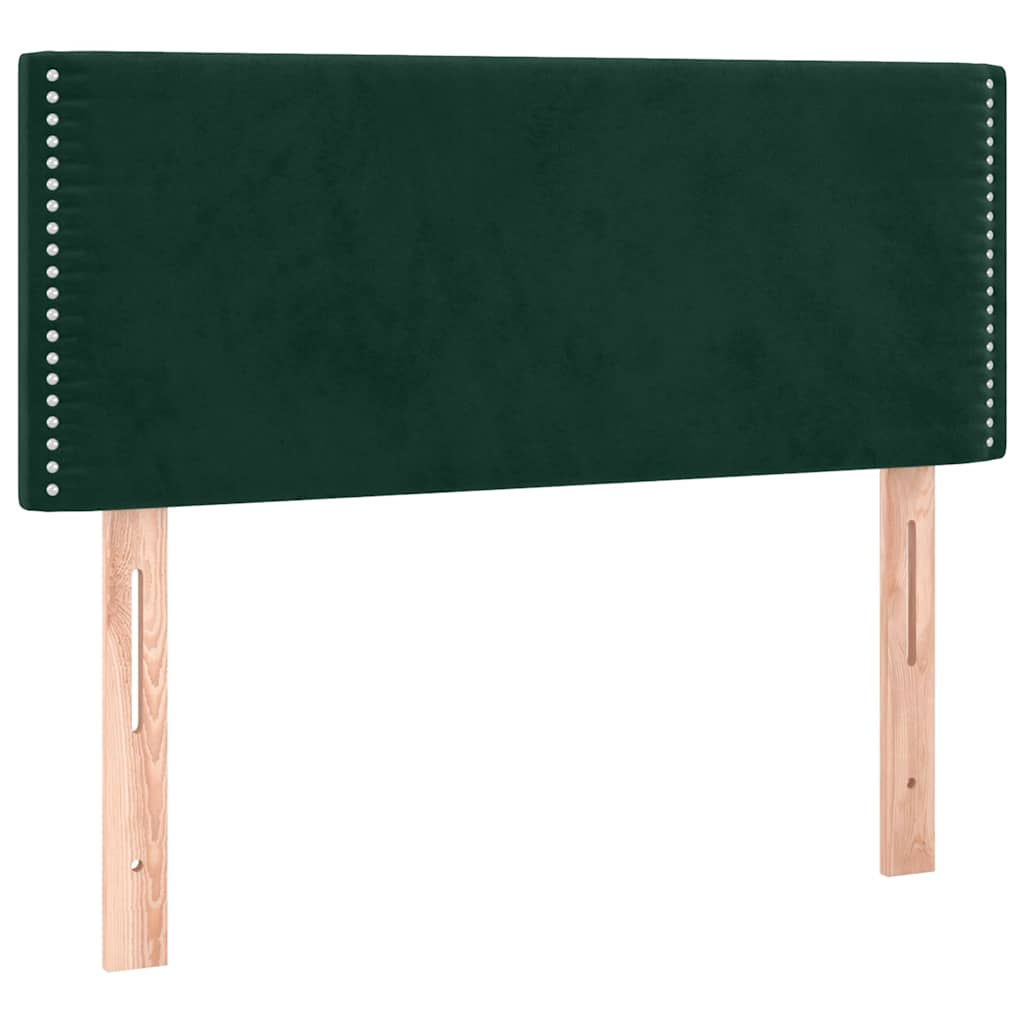 Krevet box spring s madracem LED tamnozeleni 80 x 200 cm baršun