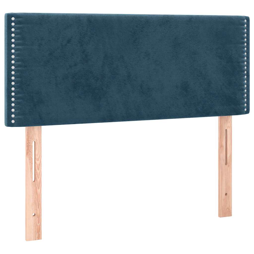 Krevet box spring s madracem LED tamnoplavi 100x200 cm baršun