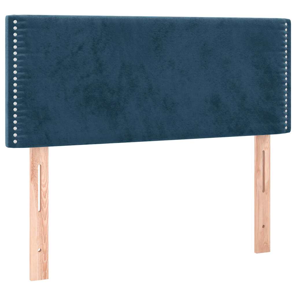 Krevet box spring s madracem LED tamnoplavi 120x200 cm baršun