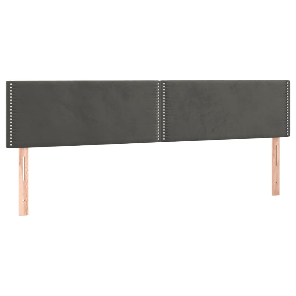 Krevet box spring s madracem LED tamnosivi 180x200 cm baršun